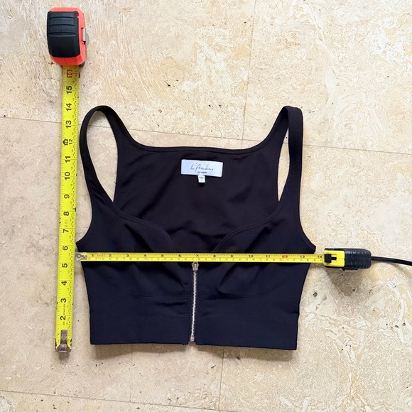 L'Academie Zip Front Corset Crop Top Black XS Like New - Picture 7 of 10